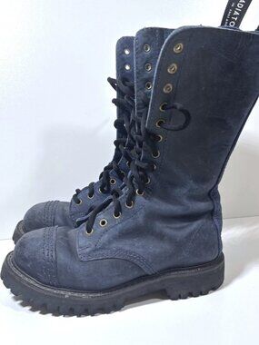 Vintage 90s Gladiator Steel Toe Boots Made in England UK 3 W 5.5 6 Grunge Punk